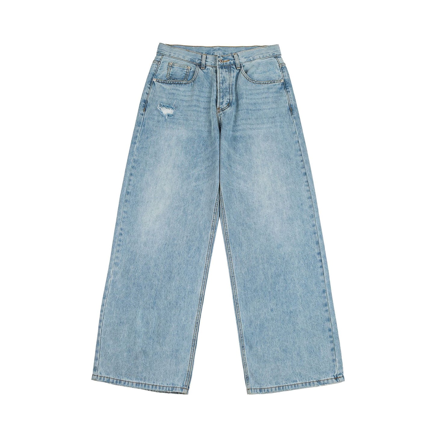 Washed Ripped Loose Straight Leg Casual Wide Leg Jeans for Men