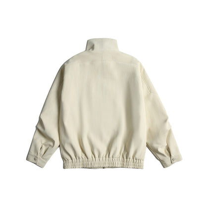 Loose Casual Deconstructed Double-Layer Collar PU Leather Motorcycle Jacket